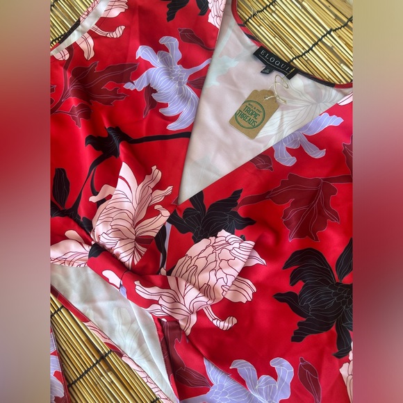 Eloquii 2 Piece Red Floral Outfit - Picture 2 of 4